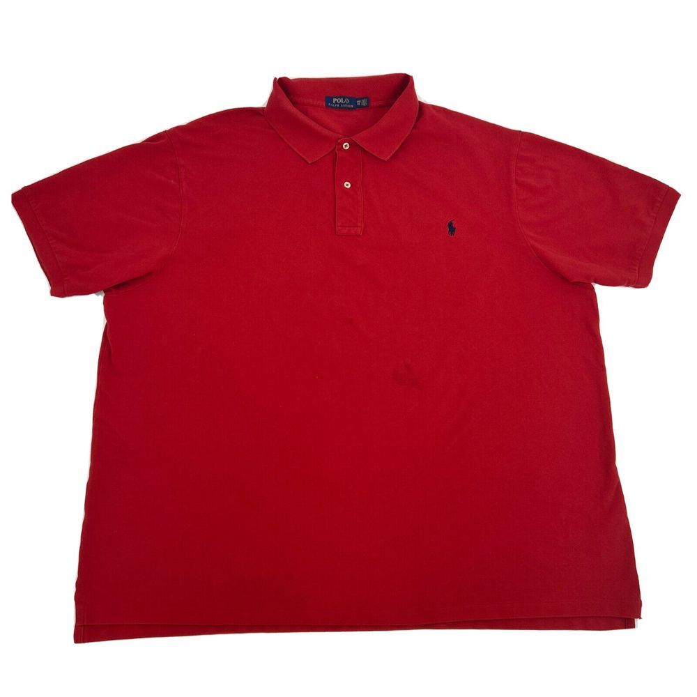Polo Ralph Lauren Shirt Men's 4XB Big Red Short Sleeve‎ Polo Pique Preppy